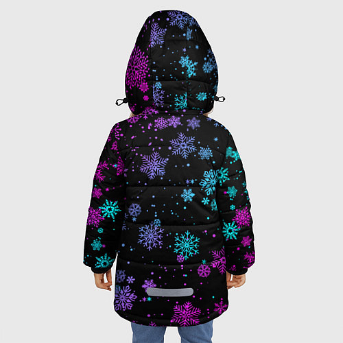 Зимняя куртка для девочки BRAWL STARS НОВОГОДНИЙ / 3D-Черный – фото 4
