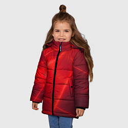 Куртка зимняя для девочки Плавные Линии, цвет: 3D-черный — фото 2