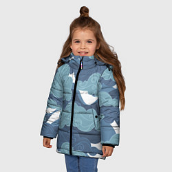 Куртка зимняя для девочки Небо над Китаем, цвет: 3D-черный — фото 2