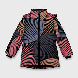 Куртка зимняя для девочки Абстрактный узор, цвет: 3D-черный