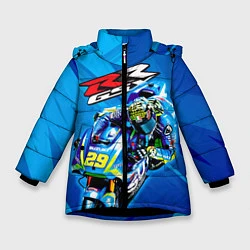 Куртка зимняя для девочки Suzuki MotoGP, цвет: 3D-черный