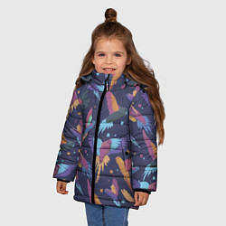 Куртка зимняя для девочки Райские попугаи, цвет: 3D-черный — фото 2
