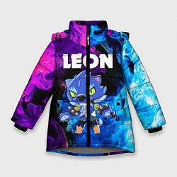 Куртка зимняя для девочки BRAWL STARS LEON, цвет: 3D-светло-серый