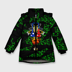 Куртка зимняя для девочки Химия х Менделеев, цвет: 3D-светло-серый