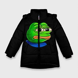Куртка зимняя для девочки Frog, цвет: 3D-черный