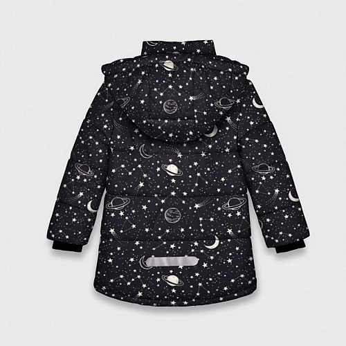 Зимняя куртка для девочки Космос / 3D-Светло-серый – фото 2