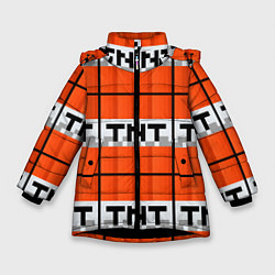 Куртка зимняя для девочки Minecraft-Динамит, цвет: 3D-черный