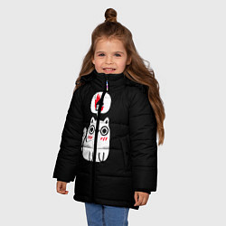 Куртка зимняя для девочки Meme cat, цвет: 3D-черный — фото 2