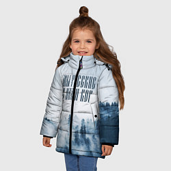 Куртка зимняя для девочки МЫ РУССКИЕ С НАМИ БОГ, цвет: 3D-светло-серый — фото 2
