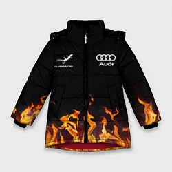 Куртка зимняя для девочки Audi Ауди, цвет: 3D-красный