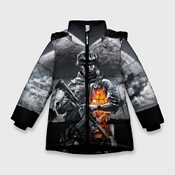 Куртка зимняя для девочки Battlefield, цвет: 3D-черный
