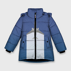 Куртка зимняя для девочки Человек летающий, цвет: 3D-черный