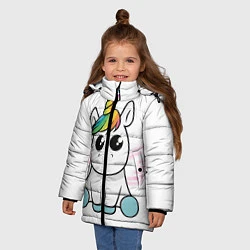 Куртка зимняя для девочки Милый единорожка, цвет: 3D-черный — фото 2