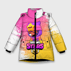 Куртка зимняя для девочки Бравл Старс Сэнди, цвет: 3D-черный