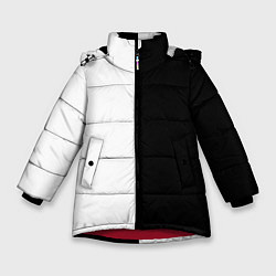 Куртка зимняя для девочки ПРОСТО ЧЁРНО-БЕЛЫЙ, цвет: 3D-красный