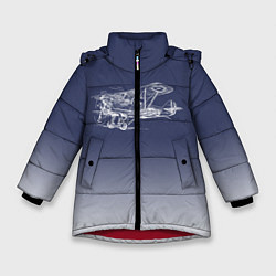 Куртка зимняя для девочки Биплан, цвет: 3D-красный
