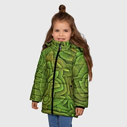 Куртка зимняя для девочки Необычный камуфляж, цвет: 3D-черный — фото 2