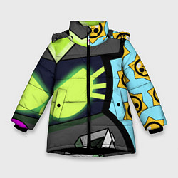 Куртка зимняя для девочки BRAWL STARS VIRUS 8-BIT, цвет: 3D-черный