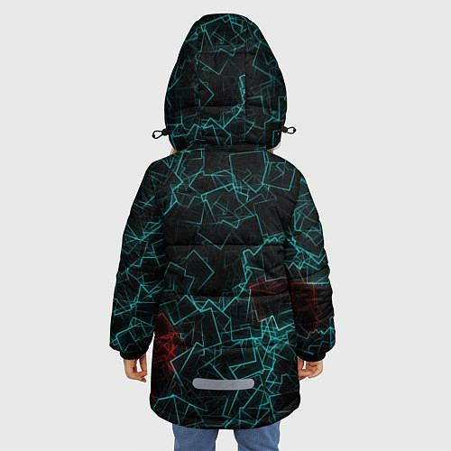 Зимняя куртка для девочки Текстура / 3D-Черный – фото 4