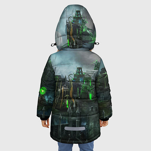 Зимняя куртка для девочки Герои Нежить / 3D-Черный – фото 4