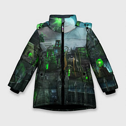 Куртка зимняя для девочки Герои Нежить, цвет: 3D-черный