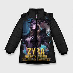 Куртка зимняя для девочки Zyra, цвет: 3D-черный