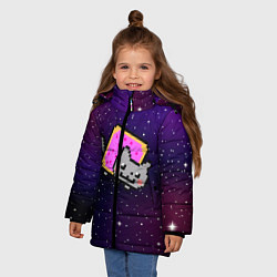 Куртка зимняя для девочки Nyan Cat, цвет: 3D-светло-серый — фото 2