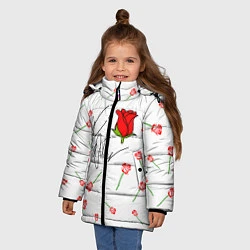 Куртка зимняя для девочки Payton Moormeier: White Style, цвет: 3D-черный — фото 2