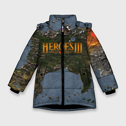 Куртка зимняя для девочки ГЕРОИ 3, цвет: 3D-черный