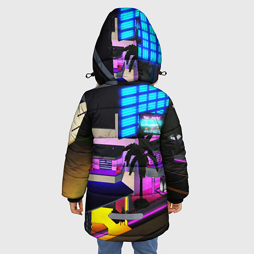 Зимняя куртка для девочки GTA:VICE CITY / 3D-Черный – фото 4