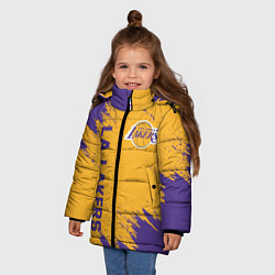 Куртка зимняя для девочки LA LAKERS, цвет: 3D-черный — фото 2
