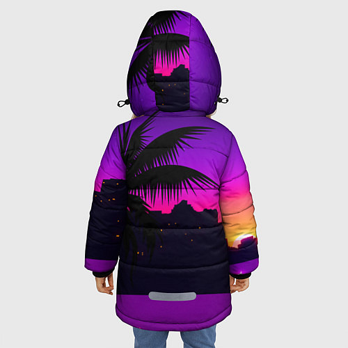 Зимняя куртка для девочки GTA:VICE CITY / 3D-Черный – фото 4