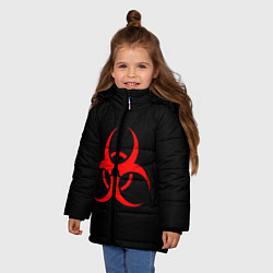 Куртка зимняя для девочки Plague inc, цвет: 3D-черный — фото 2