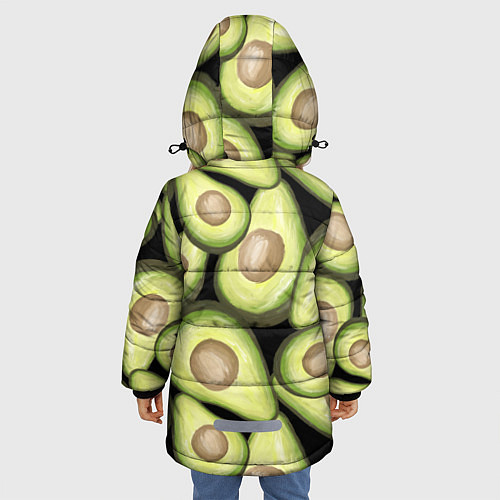 Зимняя куртка для девочки Avocado background / 3D-Черный – фото 4