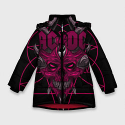 Куртка зимняя для девочки ACDC, цвет: 3D-красный
