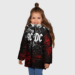 Куртка зимняя для девочки AC DC, цвет: 3D-светло-серый — фото 2