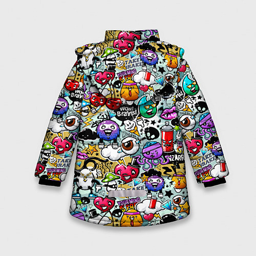 Зимняя куртка для девочки Stickerboom / 3D-Светло-серый – фото 2