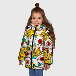 Куртка зимняя для девочки Морожки с глазами, цвет: 3D-черный — фото 2
