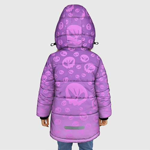 Зимняя куртка для девочки Brawl Stars virus 8 bit / 3D-Черный – фото 4