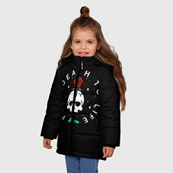 Куртка зимняя для девочки From death to life, цвет: 3D-черный — фото 2