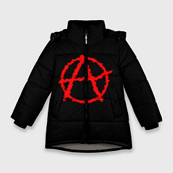 Куртка зимняя для девочки Анархия, цвет: 3D-светло-серый