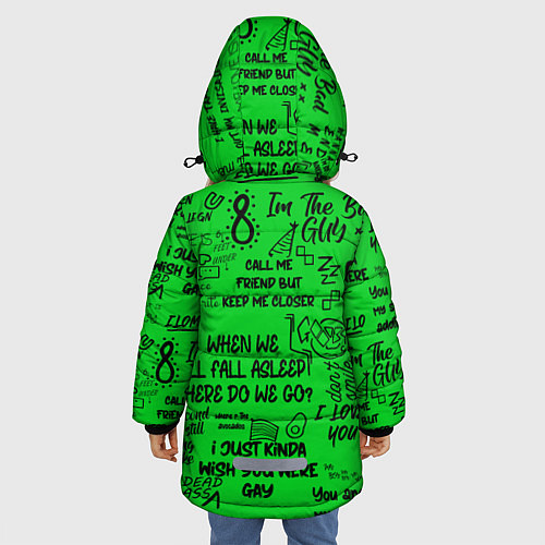 Зимняя куртка для девочки GREEN BILLIE EILISH / 3D-Черный – фото 4