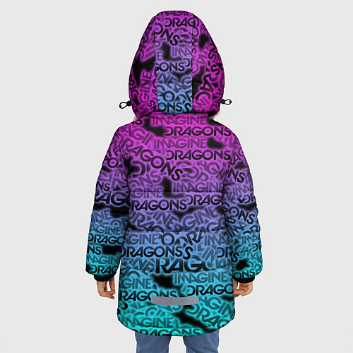 Зимняя куртка для девочки Imagine Dragons / 3D-Черный – фото 4