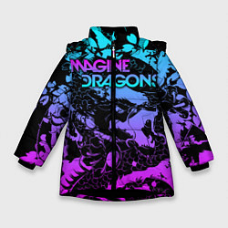 Куртка зимняя для девочки Imagine Dragons, цвет: 3D-черный