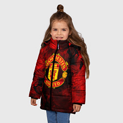 Куртка зимняя для девочки МАНЧЕСТЕР ЮНАЙТЕД, цвет: 3D-красный — фото 2