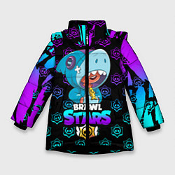Куртка зимняя для девочки Brawl stars leon shark, цвет: 3D-черный