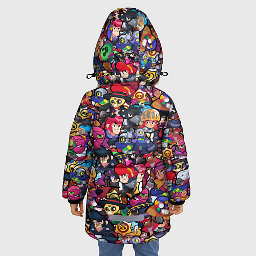 Зимняя куртка для девочки BRAWL STARS:LEON 8 BIT / 3D-Черный – фото 4