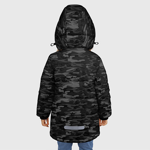Зимняя куртка для девочки ГОРОДСКОЙ КАМУФЛЯЖ / 3D-Черный – фото 4