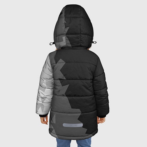 Зимняя куртка для девочки Dark abstraction / 3D-Черный – фото 4