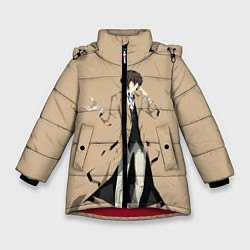 Куртка зимняя для девочки Osamu Dazai, цвет: 3D-красный